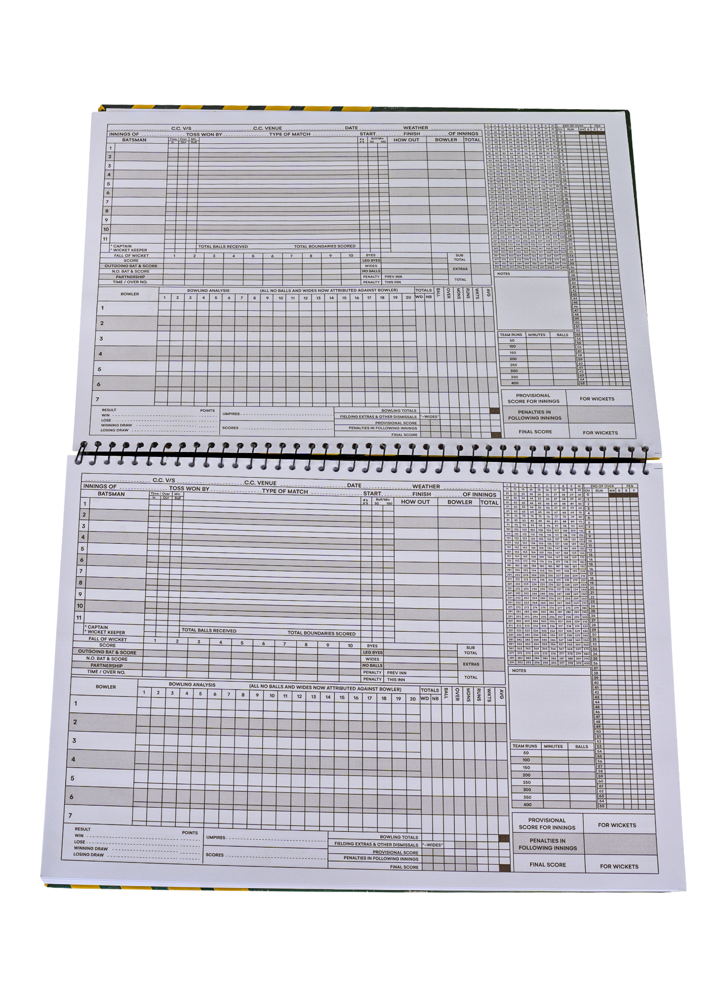 Score Book (100 INNINGS)